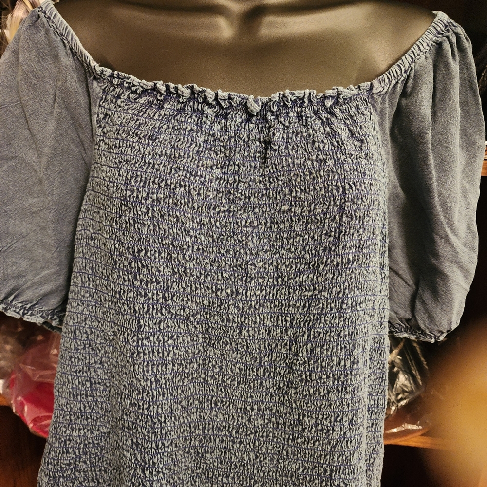Off the shoulder denim blouse XL